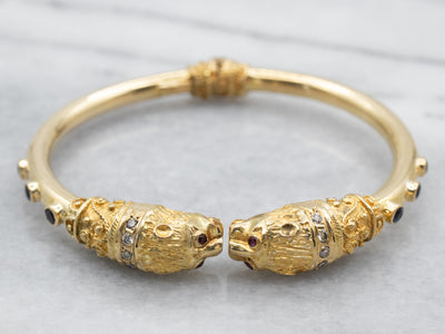 A Gold Lion Head Bracelet - Kimberly Klosterman Jewelry Archives